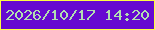 文字の大きさ：2、枠の色：fcfe42、背景の色：6609d1、文字の色：b2deb1 無料ブログパーツのブログ時計
