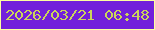 文字の大きさ：3、枠の色：fcffa0、背景の色：721fdb、文字の色：cbd45a 無料ブログパーツのブログ時計