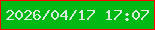文字の大きさ：3、枠の色：fd0305、背景の色：01b914、文字の色：d9e9da 無料ブログパーツのブログ時計