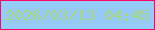 文字の大きさ：2、枠の色：fd0466、背景の色：96cbf7、文字の色：abd778 無料ブログパーツのブログ時計