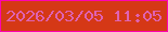文字の大きさ：4、枠の色：fd04b1、背景の色：d53816、文字の色：df62b2 無料ブログパーツのブログ時計