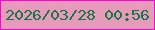 文字の大きさ：1、枠の色：fd04d1、背景の色：e79bbb、文字の色：157748 無料ブログパーツのブログ時計