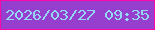 文字の大きさ：1、枠の色：fd06aa、背景の色：963ece、文字の色：96d6f7 無料ブログパーツのブログ時計