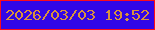 文字の大きさ：5、枠の色：fd0a19、背景の色：3206e6、文字の色：d9913c 無料ブログパーツのブログ時計