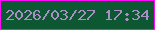 文字の大きさ：5、枠の色：fd0af7、背景の色：0e5733、文字の色：a88fc4 無料ブログパーツのブログ時計
