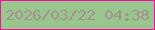 文字の大きさ：4、枠の色：fd0ba1、背景の色：99c68f、文字の色：a4938d 無料ブログパーツのブログ時計