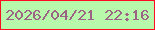 文字の大きさ：3、枠の色：fd0d1f、背景の色：b8f8ab、文字の色：9b6384 無料ブログパーツのブログ時計