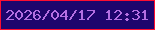 文字の大きさ：5、枠の色：fd0d30、背景の色：1e056d、文字の色：b46fe2 無料ブログパーツのブログ時計