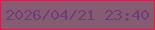 文字の大きさ：3、枠の色：fd0d46、背景の色：855c72、文字の色：743c76 無料ブログパーツのブログ時計