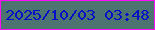 文字の大きさ：4、枠の色：fd0dfa、背景の色：4e7471、文字の色：0512c4 無料ブログパーツのブログ時計