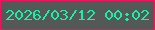 文字の大きさ：4、枠の色：fd0e5c、背景の色：535956、文字の色：1befa7 無料ブログパーツのブログ時計