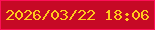 文字の大きさ：3、枠の色：fd0f57、背景の色：c60925、文字の色：ffc81c 無料ブログパーツのブログ時計