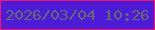 文字の大きさ：4、枠の色：fd1068、背景の色：4d1cd8、文字の色：66696d 無料ブログパーツのブログ時計