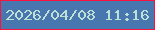 文字の大きさ：1、枠の色：fd113e、背景の色：4876af、文字の色：bfe0d5 無料ブログパーツのブログ時計