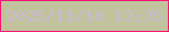 文字の大きさ：5、枠の色：fd1176、背景の色：c1c39d、文字の色：cdb7d6 無料ブログパーツのブログ時計