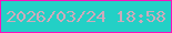 文字の大きさ：4、枠の色：fd11bd、背景の色：23d0c6、文字の色：ceaabb 無料ブログパーツのブログ時計