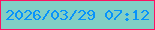 文字の大きさ：2、枠の色：fd1361、背景の色：82cfc5、文字の色：0793fb 無料ブログパーツのブログ時計