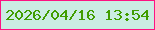 文字の大きさ：4、枠の色：fd1382、背景の色：cbece3、文字の色：409d00 無料ブログパーツのブログ時計