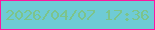 文字の大きさ：3、枠の色：fd16a0、背景の色：6fcbd5、文字の色：7cc48b 無料ブログパーツのブログ時計