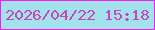文字の大きさ：4、枠の色：fd1af5、背景の色：a1e2ed、文字の色：c847b4 無料ブログパーツのブログ時計