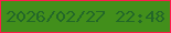 文字の大きさ：5、枠の色：fd1b4b、背景の色：428f1b、文字の色：236828 無料ブログパーツのブログ時計