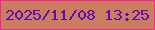 文字の大きさ：5、枠の色：fd1f9c、背景の色：ca7e5d、文字の色：6407bb 無料ブログパーツのブログ時計