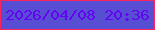 文字の大きさ：1、枠の色：fd235b、背景の色：574ed3、文字の色：6303f2 無料ブログパーツのブログ時計