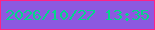 文字の大きさ：4、枠の色：fd2386、背景の色：8c59e0、文字の色：04d68a 無料ブログパーツのブログ時計