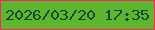文字の大きさ：2、枠の色：fd2466、背景の色：5eb62f、文字の色：184833 無料ブログパーツのブログ時計