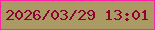 文字の大きさ：3、枠の色：fd24a7、背景の色：ab9a64、文字の色：8e0135 無料ブログパーツのブログ時計