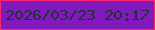 文字の大きさ：5、枠の色：fd2572、背景の色：811abc、文字の色：262c3a 無料ブログパーツのブログ時計