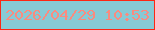 文字の大きさ：2、枠の色：fd2614、背景の色：87cad5、文字の色：fa8b7f 無料ブログパーツのブログ時計