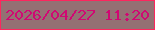 文字の大きさ：1、枠の色：fd265e、背景の色：947073、文字の色：d00873 無料ブログパーツのブログ時計
