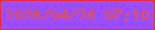 文字の大きさ：3、枠の色：fd2828、背景の色：994dfd、文字の色：f05033 無料ブログパーツのブログ時計