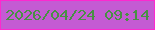 文字の大きさ：3、枠の色：fd29cf、背景の色：c45bd3、文字の色：499044 無料ブログパーツのブログ時計