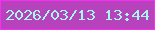 文字の大きさ：1、枠の色：fd29f4、背景の色：b643bc、文字の色：a4f8ec 無料ブログパーツのブログ時計