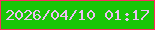 文字の大きさ：1、枠の色：fd2b5e、背景の色：19c607、文字の色：ecbef6 無料ブログパーツのブログ時計