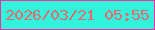 文字の大きさ：1、枠の色：fd2ba1、背景の色：32f3dc、文字の色：eb6870 無料ブログパーツのブログ時計