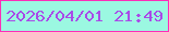 文字の大きさ：4、枠の色：fd2db9、背景の色：9bf8e1、文字の色：a94be8 無料ブログパーツのブログ時計