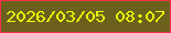 文字の大きさ：3、枠の色：fd2e4f、背景の色：6c611c、文字の色：e8fb06 無料ブログパーツのブログ時計