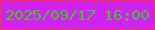 文字の大きさ：3、枠の色：fd3446、背景の色：d022f2、文字の色：48be22 無料ブログパーツのブログ時計