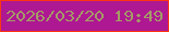 文字の大きさ：1、枠の色：fd3612、背景の色：ae1892、文字の色：a49a67 無料ブログパーツのブログ時計