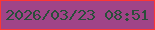 文字の大きさ：4、枠の色：fd3634、背景の色：a04488、文字の色：294e3a 無料ブログパーツのブログ時計