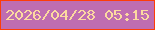 文字の大きさ：4、枠の色：fd3d08、背景の色：bf6db1、文字の色：fcd9a0 無料ブログパーツのブログ時計