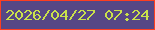 文字の大きさ：1、枠の色：fd3e20、背景の色：564785、文字の色：cae14b 無料ブログパーツのブログ時計