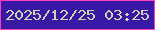 文字の大きさ：2、枠の色：fd3ebc、背景の色：3918a6、文字の色：cbd6b0 無料ブログパーツのブログ時計