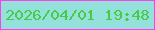 文字の大きさ：3、枠の色：fd40ea、背景の色：94e1db、文字の色：48ca45 無料ブログパーツのブログ時計