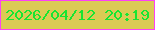 文字の大きさ：1、枠の色：fd41f4、背景の色：dbcb54、文字の色：18e532 無料ブログパーツのブログ時計
