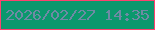 文字の大きさ：2、枠の色：fd426f、背景の色：0b986d、文字の色：6f8aa5 無料ブログパーツのブログ時計