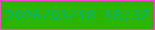 文字の大きさ：4、枠の色：fd42d5、背景の色：2cb404、文字の色：01b773 無料ブログパーツのブログ時計